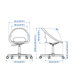 Ikea Loberget Swivel Chair White & Grey Pad 79445452