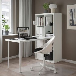 Ikea Kallax Desk White With Shelves & 2 Legs 89483453