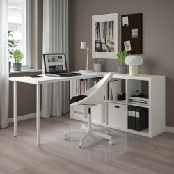 Ikea Kallax Desk White With Shelves & 2 Legs 89483453
