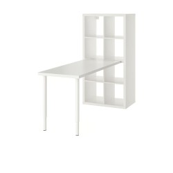 Ikea Kallax Desk White With Shelves & 2 Legs 89483453