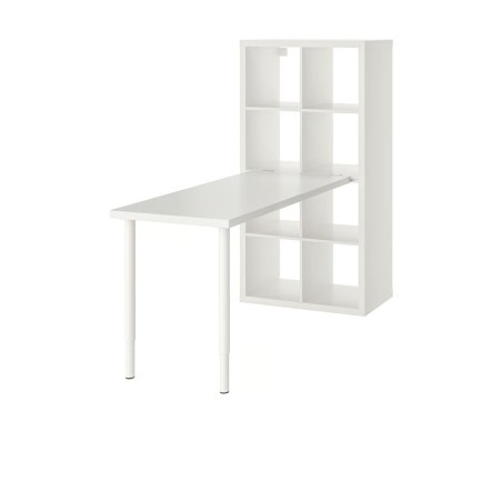 Ikea Kallax Desk White With Shelves & 2 Legs 89483453