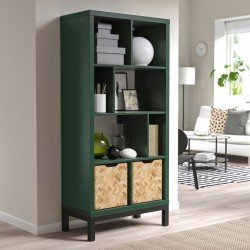 Ikea Kallax Shelving Unit D.Green With Underframe Black 89569692