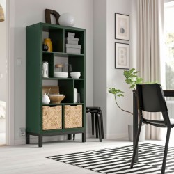 Ikea Kallax Shelving Unit D.Green With Underframe Black 89569692