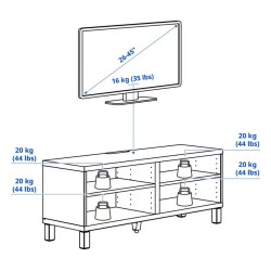 Ikea Besta TV Unit White 120x10x48 cm 99219410