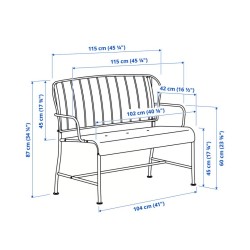 Ikea Lacko 2 Seat Sofa Outdoor Grey