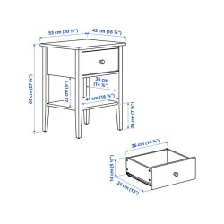 Ikea Gullaberg Bedside Table With One Drawer & Shelf White
