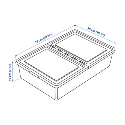 Ikea Sockerbit Storage Box With Lid White 50x77x19 cm