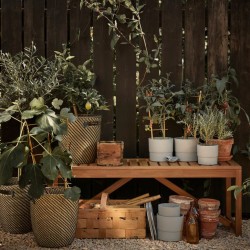 Ikea Nammaro Bench Outdoor Light Brown Stained 80x28x202 cm