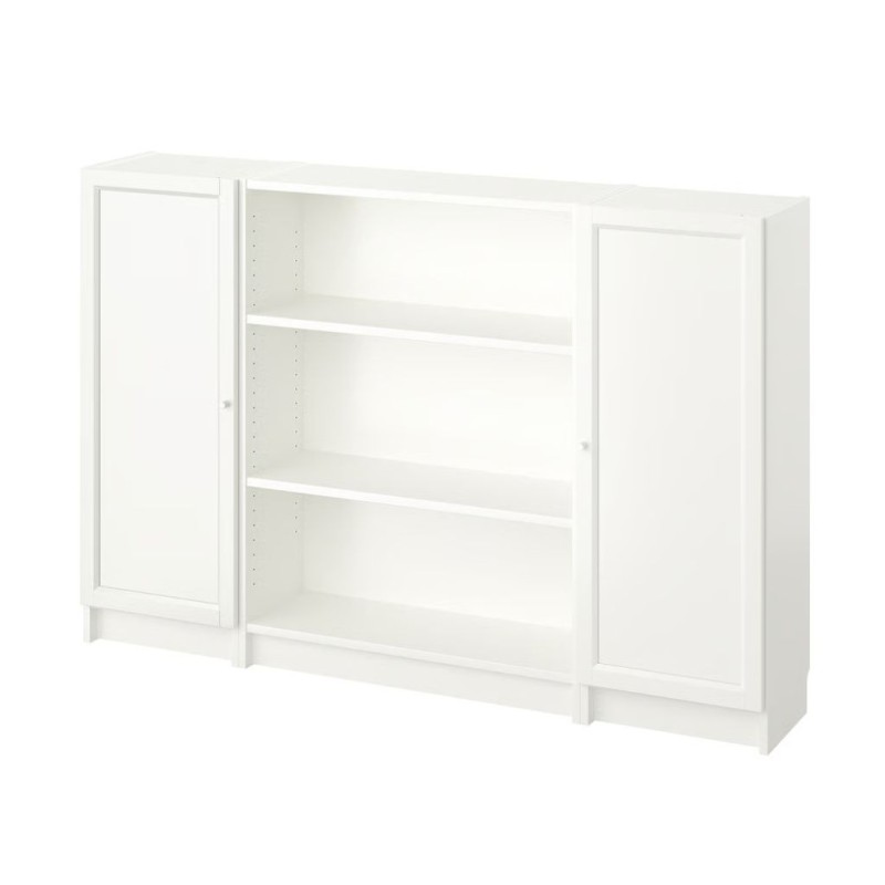 Ikea Billy Bookcase With 2 Doors 160x106 cm White 19528365