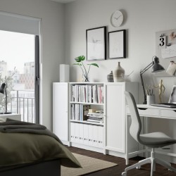 Ikea Billy Bookcase With 2 Doors 160x106 cm White 19528365