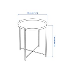 Ikea Gladom Side Table 45x53 cm Grey-Beige 10513764