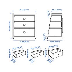 Ikea Lote Chest Of 3 Drawers White