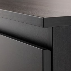 Ikea Kullen Bedside Table 2 Drawers Black- Brown 35x49 cm