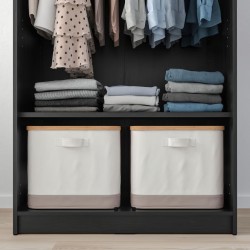 Ikea Rakkestad Wardrobe 2 Doors Black-Brown