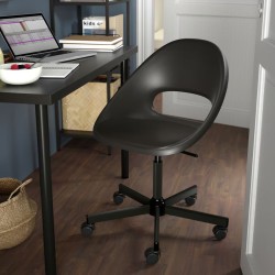 Ikea Eldberget Swivel Chair Dark Grey/Black Frame 39331848