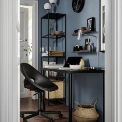 Ikea Eldberget Swivel Chair Dark Grey/Black Frame 39331848