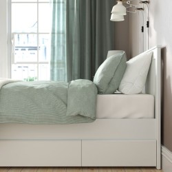 Ikea Songesand Bed 180x200 White cm With 2 Storage 49241215