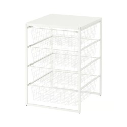 Ikea Jonaxel Storage White With Wire Basket 59305099