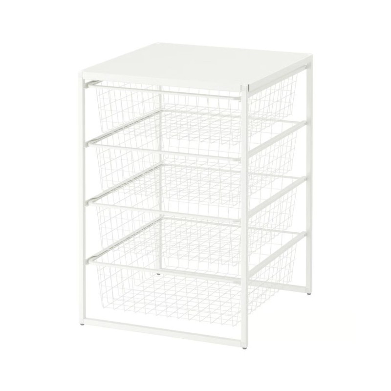 Ikea Jonaxel Storage White With Wire Basket 59305099