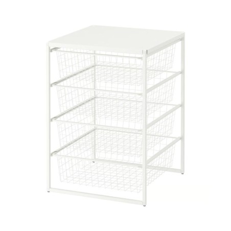 Ikea Jonaxel Storage White With Wire Basket 59305099