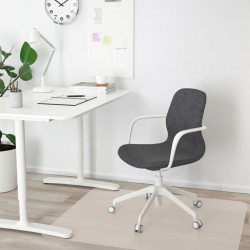 Ikea Langfjall Conference Chair Dark Grey White Frame With Armrests 69252774