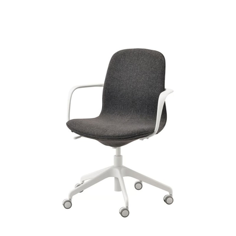 Ikea Langfjall Conference Chair Dark Grey White Frame With Armrests 69252774