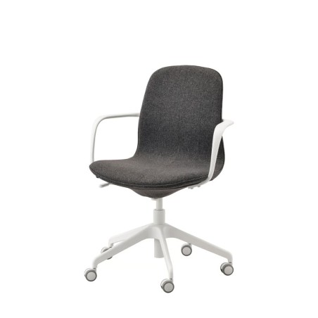Ikea Langfjall Conference Chair Dark Grey White Frame With Armrests 69252774