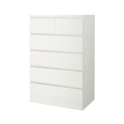 Ikea Malm Chest Of 6 Drawers White 40354645