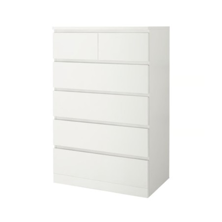 Ikea Malm Chest Of 6 Drawers White 40354645