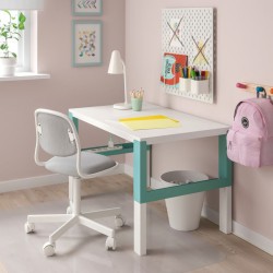 Ikea Pahl Desk White/Turquoise Underframe 69437476