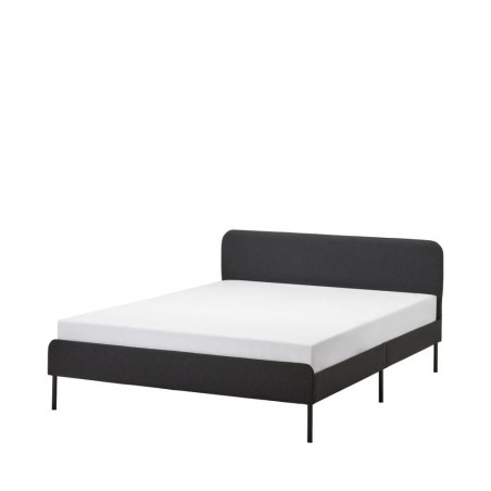 Ikea Slattum Bed 150x200 cm Dark Grey Upholstered Vissle - 60571247