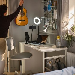 Ikea Orfjall Swivel Chair White Fabric L.Grey 29416013