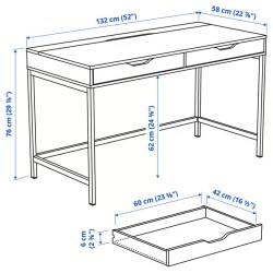Ikea Alex Desk With 2 Drawers White 60483439