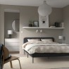 Ikea Slattum Bed 150x200 cm Dark Grey Upholstered Vissle 60571247
