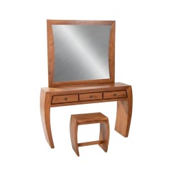 Collection Tamarin Shanghai Dressing Table With Mirror Natural Teak