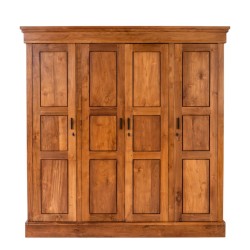 Collection Tamarin Lisbon Wardrobe 4 Doors Natural Teak Oil Finish