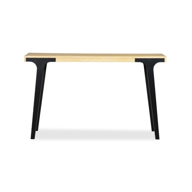 Cavendish Lucia Console Table Finch Top Acacia Wood Matt Black legs