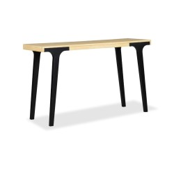 Cavendish Lucia Console Table Finch Top Acacia Wood Matt Black legs
