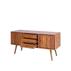 Collection Tamarin Canberra Low TV Stand Natural Teak Oil Finish 150x45x70