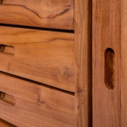 Collection Tamarin Canberra Low TV Stand Natural Teak Oil Finish 150x45x70