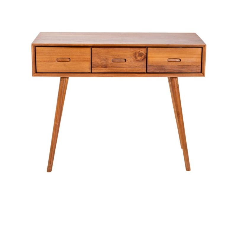 Collection Tamarin Dublin Console Table Natural Teak Oil Finish 100x45x75