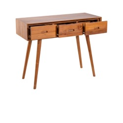 Collection Tamarin Dublin Console Table Natural Teak Oil Finish 100x45x75