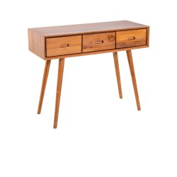 Collection Tamarin Dublin Console Table Natural Teak Oil Finish 100x45x75