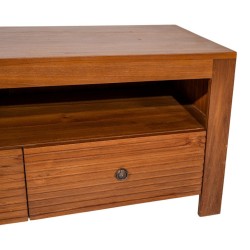 Collection Tamarin Aires Low TV Stand Natural Teak Oil Finish 160x45x50