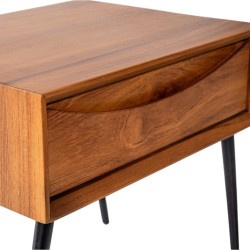 Collection Tamarin Tuban Night Table with Metal Legs Teak