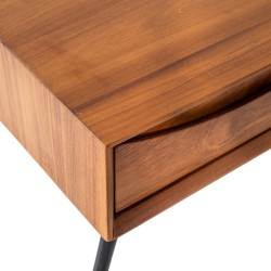 Collection Tamarin Tuban Night Table with Metal Legs Teak