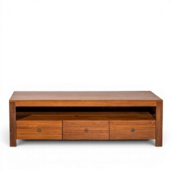 Collection Tamarin Aires Low TV Stand Natural Teak Oil Finish 160x45x50