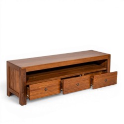 Collection Tamarin Aires Low TV Stand Natural Teak Oil Finish 160x45x50