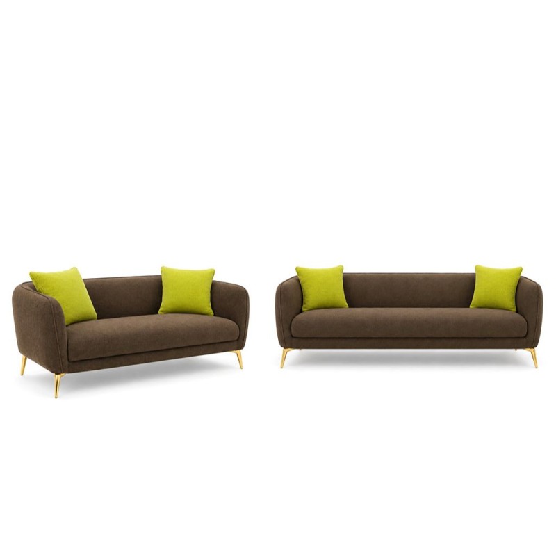 Bella Casa Lanzer Sofa 3+2 Brown Col Fabric