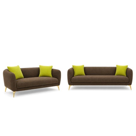 Bella Casa Lanzer Sofa 3+2 Brown Col Fabric